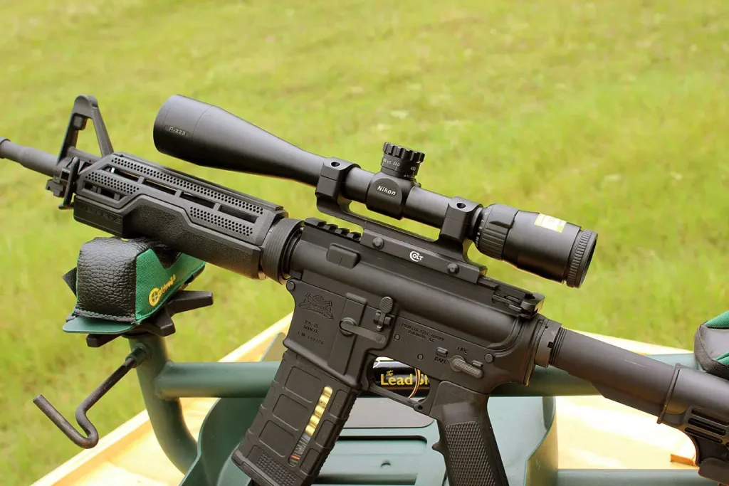 image comparing the best ar-15 scope single shot vs full auto