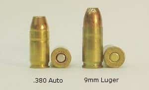 .380 auto and 9mm rounds