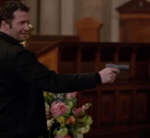 James Purefoy holding a Bersa Bp9CC in the movie Hap and Leonard