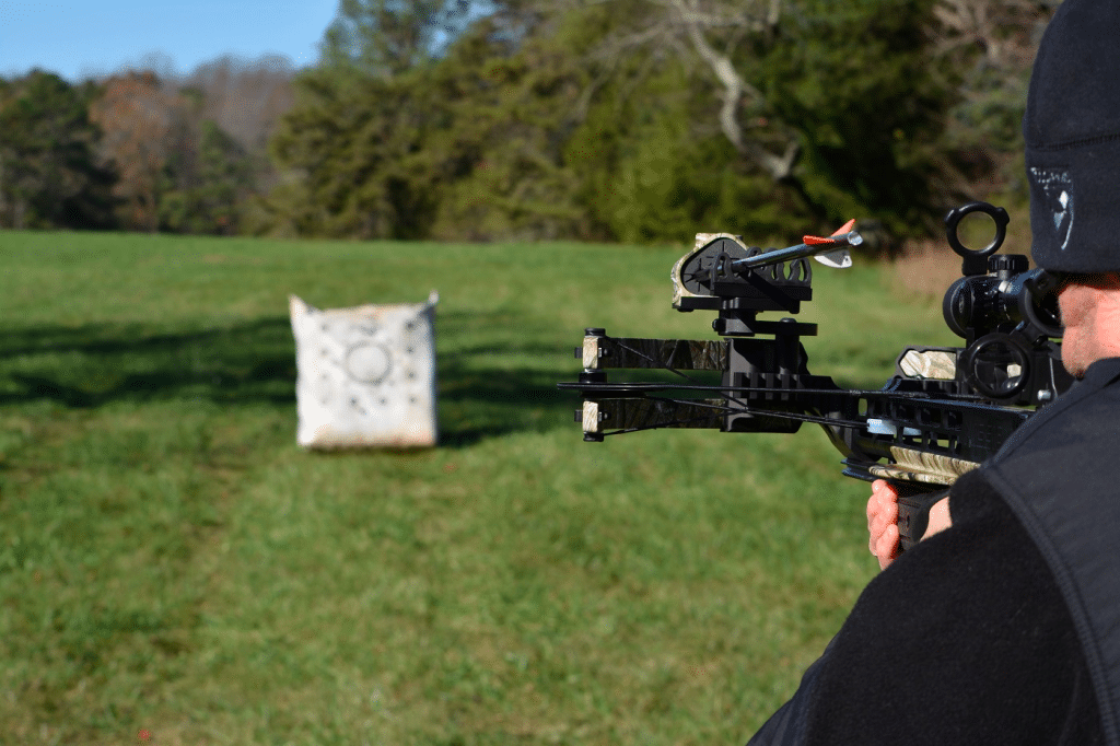 Sighting in crossbow target test