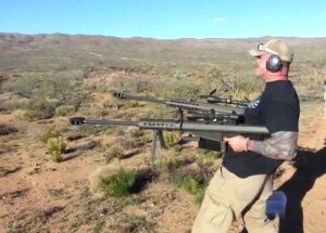 shooting two barret 50 caliber rifles