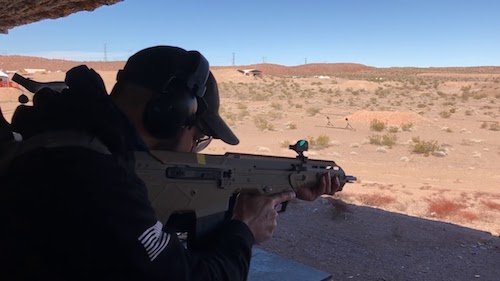 Desert Tech MDR .308 firing at the range