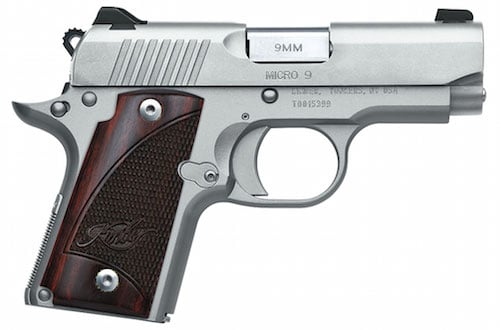 The 9mm Kimber Micro 9 semi automatic pistol comes in both a 6 round and 7 round capacity (extended model)