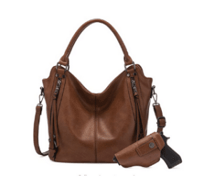 image of Realer Concealed Carry Women Hobo Leather Purse