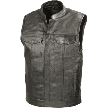 image of SOA Mens Leather Club Style Vest