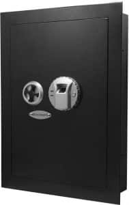 The Barska Biometric Wall Safe comes with a biometric fingerprint reader