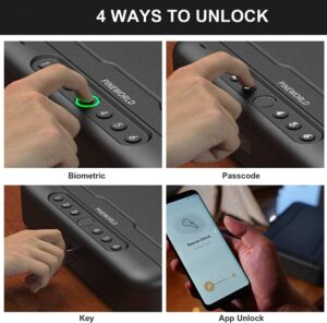 PINEWORLD Gun Safe provides 4 different ways to unlock