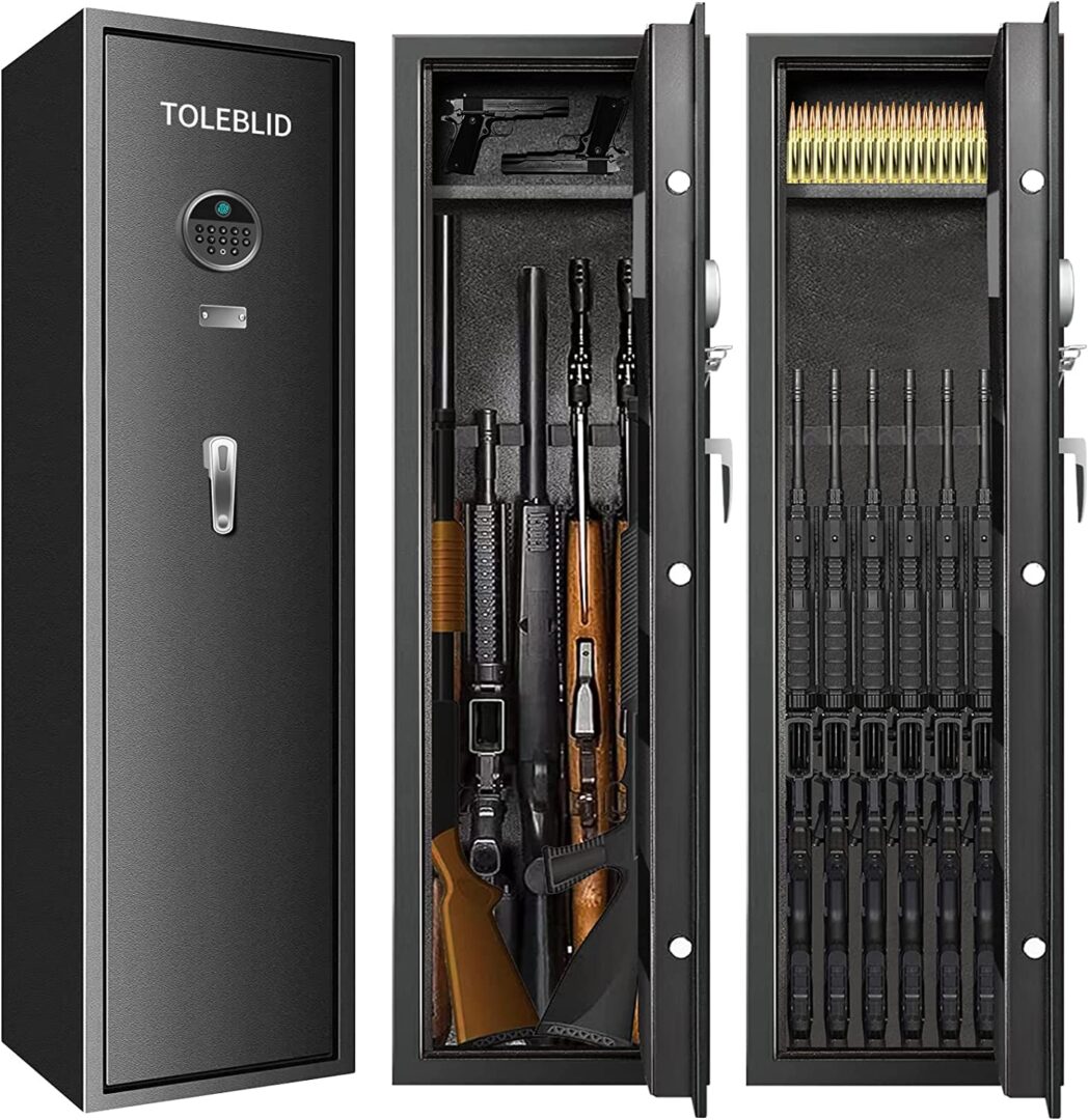 TOLEBLID 7-8 Gun Fireproof Biometric Gun Safe Under $500