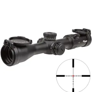 Sig Sauer Electro-Optics SOW43002 Whiskey4 SFP Exposed Zero Stop Black 3-12x44mm 30mm Tube Illuminated BDC-1 Hellfire Reticle