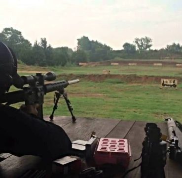 Shooting at the range with an AR-15 with a bipod